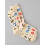 AE Holiday Baking Crew Socks - Tan