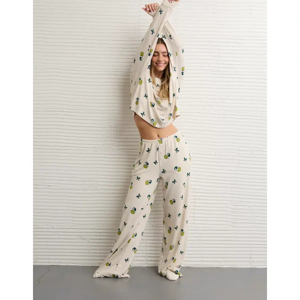 AE Luxe Plush Grinch PJ Pant Set - Cream