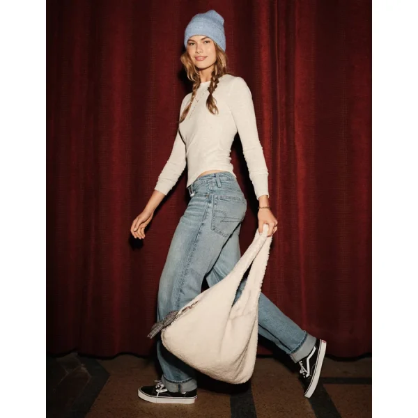 AE Sherpa Slouchy Bag - Cream
