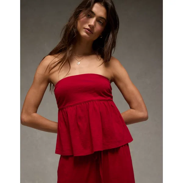 AE Sunchaser Knit Babydoll Tube Top - Berry