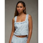 AE x The Summer I Turned Pretty Ruffle Corset Tank Top - Light Blue