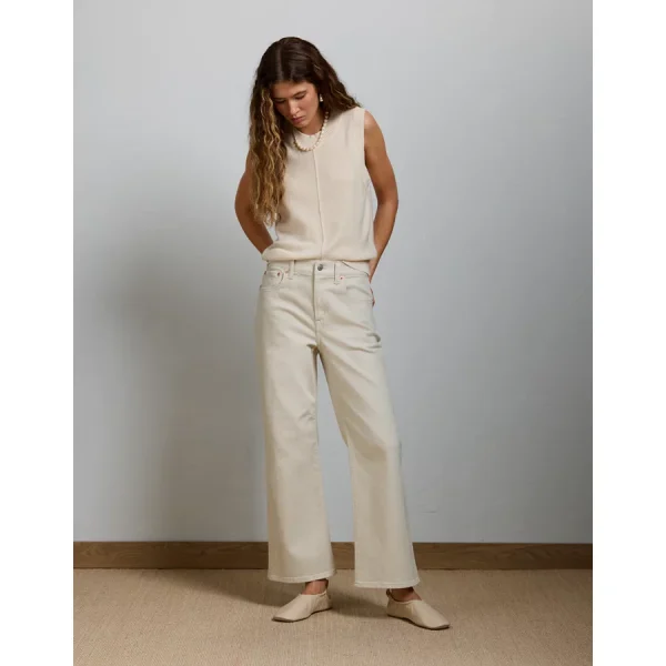 AE77 Premium Bootcut Crop Jean - Stone