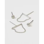 Aerie Bar And Chain Earring 2-Pack - Silver