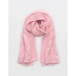 Aerie Cable Scarf - Club Pink