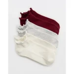Aerie Lettuce Edge Ankle Sock 3-Pack - Cream