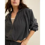 Aerie Soft Life Full Zip Sweatshirt - Smoked Gray