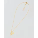 Athra Bubble Letter Necklace - Gold