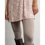 AE Cable Knit Tights - Oatmeal Heather