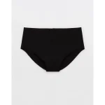 Superchill No Show Cotton Rib Mid Rise Cheeky Underwear - True Black