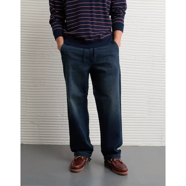 AE Cozy Loose Pull-On Pant - Authentic Dark Indigo