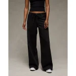 AE Dreamy Drape Stretch Low-Rise Ultra Wide-Leg Pant - Onyx Black