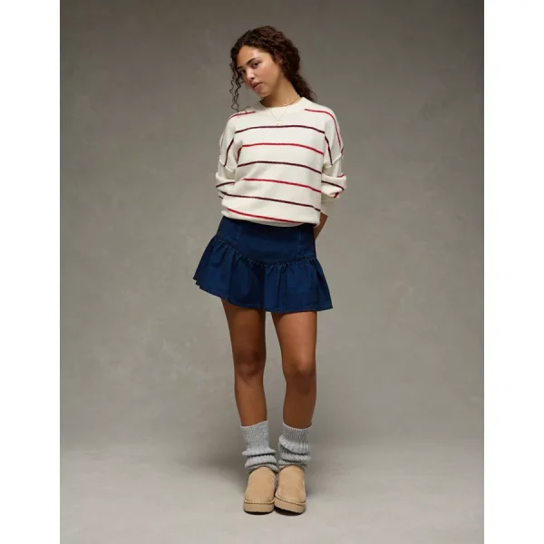 AE High-Waisted Pleated Mini Skirt - Dark Dreams