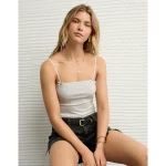 AE Lace Trim Cami - Light Heather Gray