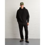 AE Laidback Luxe Heavyweight Open-Hem Sweatpant - Black