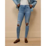 AE Next Level Super High-Waisted Ripped Jegging - Medium Destroy