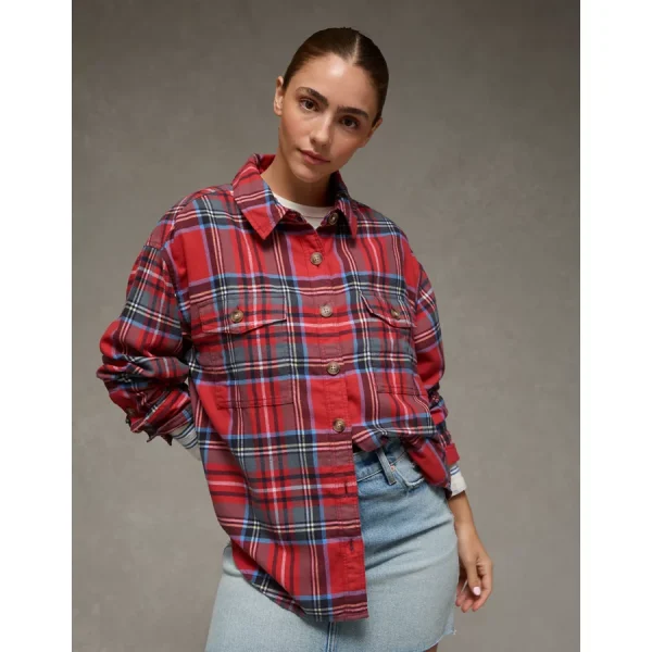 AE Plaid Button-Up Shirt - Multi