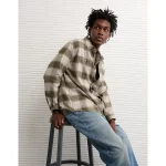 AE Relaxed Everyday Flannel Shirt - Olive Daze