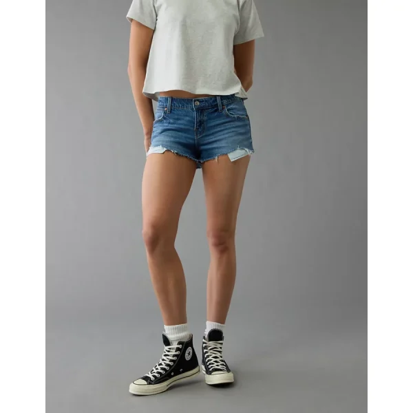 AE Stretch Super Low-Rise Denim Perfect Shortie - Medium Vintage