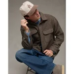 AE Textured Overshirt - Chocolate