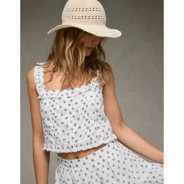 AE x The Summer I Turned Pretty Ruffle Corset Tank Top - Ivory