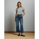 AE77 Premium Bootcut Crop Jean - Medium Wash