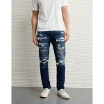 AE AirFlex+ Patched Skinny Jean - Indigo Shadow Destroy