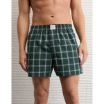 AEO Stretch Plaid Classic Boxer Short - Green Alpine