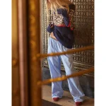 Aerie Off-Duty Poplin Trouser PJ - Ocean Sky