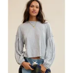 Aerie Slouchy Balloon Sleeve T-Shirt - Medium Heather Gray