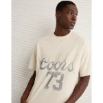 AE Boxy Coors Banquet Graphic T-Shirt - Bone Khaki