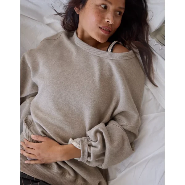 Aerie Très Chic Sweatshirt - Heathered Taupe