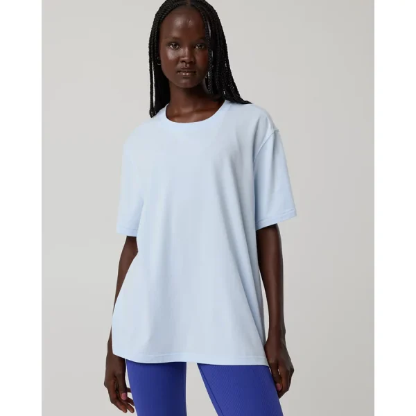 OFFLINE By Aerie Let's Stretch Oversized T-Shirt - Eyelet Blue