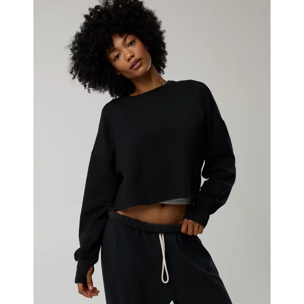 OFFLINE By Aerie OTT Seamed Crewneck Sweatshirt - True Black