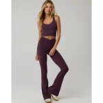 OFFLINE By Aerie Real Me High Waisted Crossover Flare Legging - Cool Berry