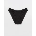 SMOOTHEZ Microfiber Lace Bikini Underwear - True Black