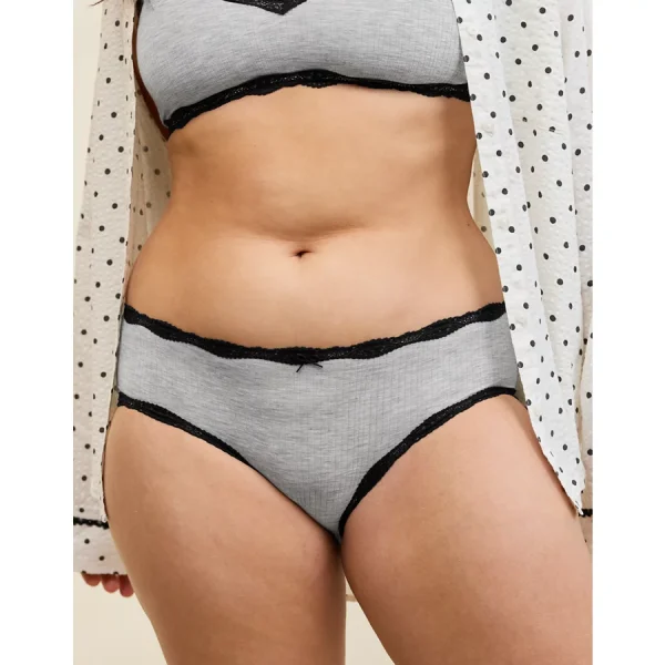 Superchill Modal Lace Boybrief Underwear - Medium Heather Gray