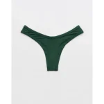 Superchill Modal Rib Thong Underwear - Rugged Green