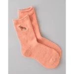 AE Embroidered Gingerbread Crew Socks - Rusty Peach