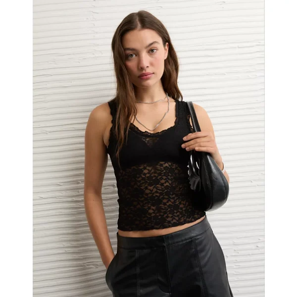 AE Lacey Scoop Neck Tank Top - True Black