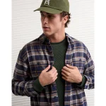 AE Relaxed Fit Everyday Flannel Shirt - Rich Navy
