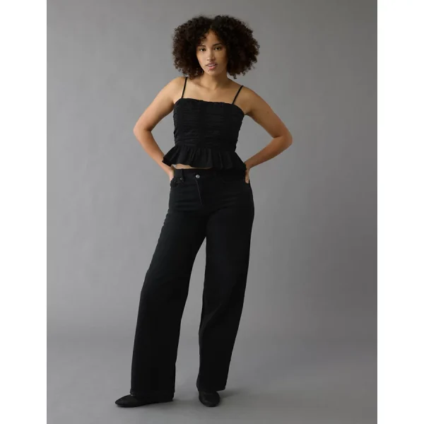 AE Strigid Curvy Super High-Waisted Baggy Straight Jean - Light Indigo