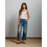 AE77 Premium Bootcut Crop Jean - Medium Wash
