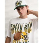 NFL Boxy Green Bay Packers Graphic T-Shirt - White