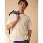 AE Boxy Sueded Jersey T-Shirt - White