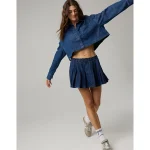 OFFLINE By Aerie Oxford Mini Skirt - Rocky Blue