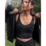 OFFLINE By Aerie Real Me Low Key Longline Sports Bra - Black Charcoal