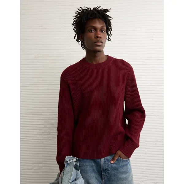 AE Fisherman Crew Neck Sweater - Wineberry