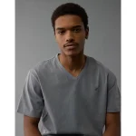 AE Lived-In V-Neck T-Shirt - Grey