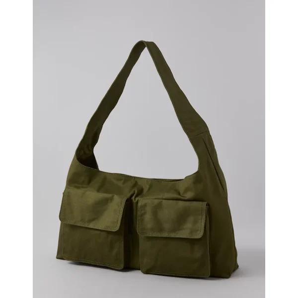 AE Slouchy Cargo-Pocket Hobo Bag - Olive