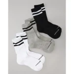 AE Striped Crew Socks 3-Pack - Dark Heather Gray